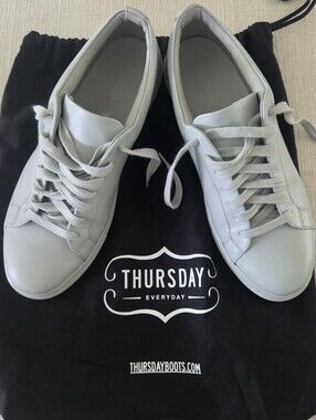 Thursday Boot Company Light Gray Leather Low-Top Sneakers